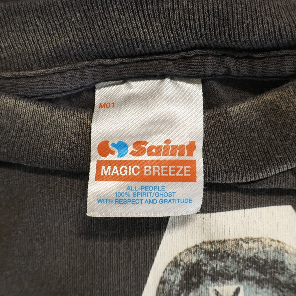 SAINT MICHAEL(セントマイケル) VOTE F LIGHT ヴィンテージ加工 プリント 半袖Tシャツ カットソー グレー SM-MK8-0000-C01