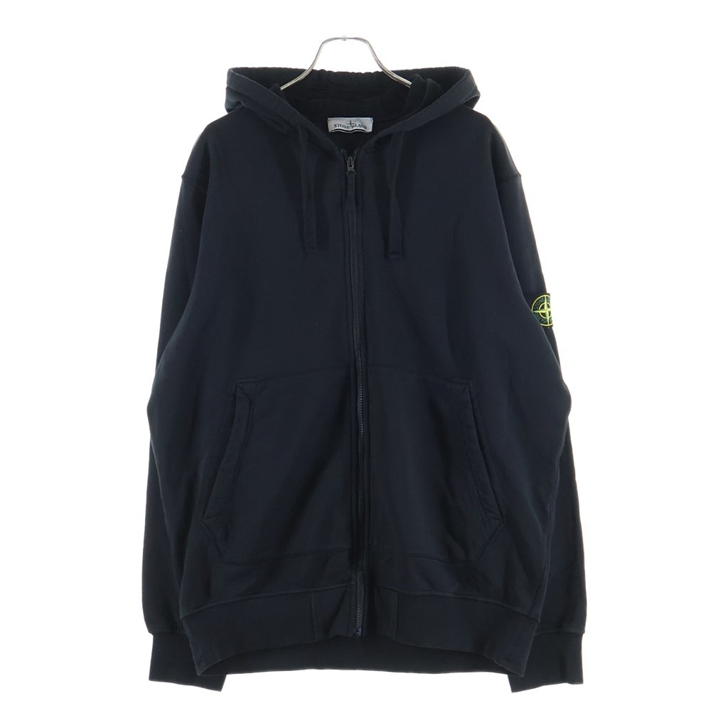 STONE ISLAND(ストーンアイランド) ロゴパッチ ジップアップフーディー パール ブラック K2S156100061S0051