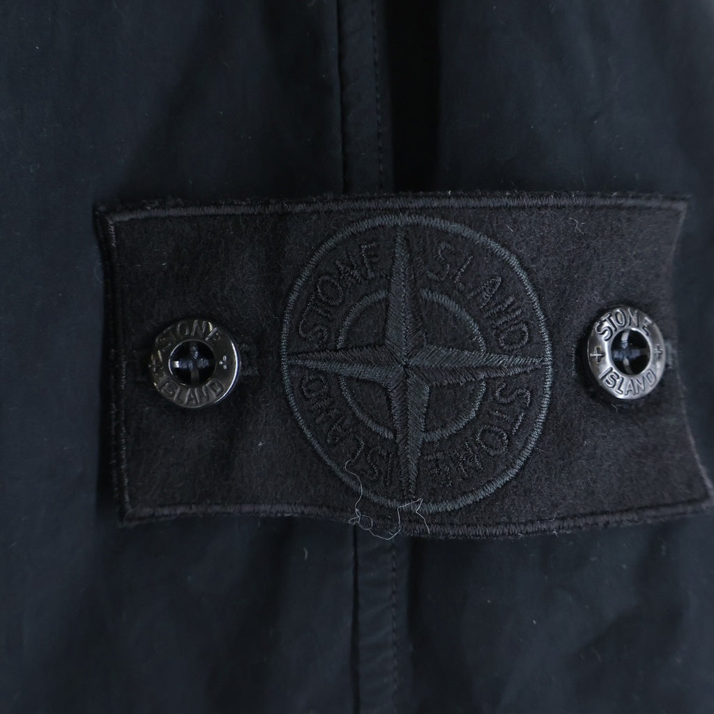 STONE ISLAND(ストーンアイランド) Parka with hood and logo patch ロゴパッチ トレンチコート ブラック L1S157100005 S0F33