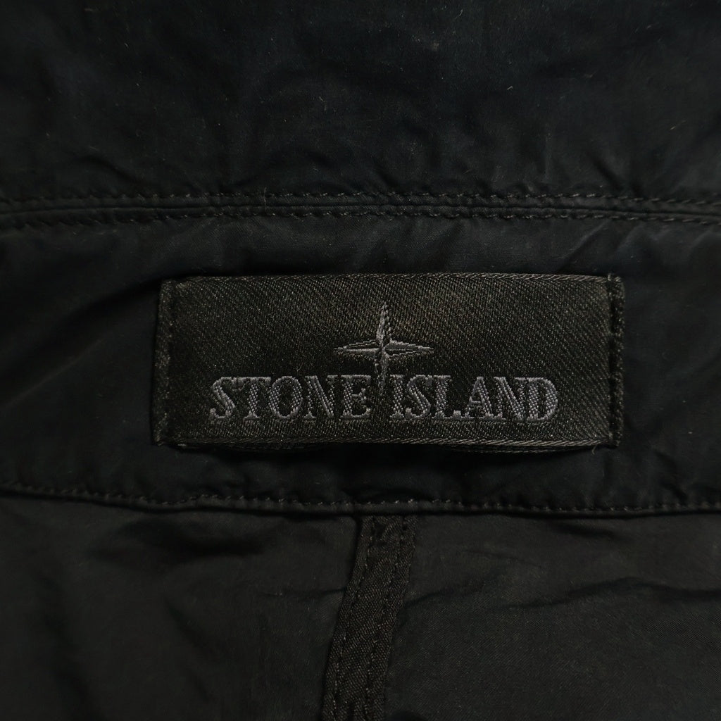 STONE ISLAND(ストーンアイランド) Parka with hood and logo patch ロゴパッチ トレンチコート ブラック L1S157100005 S0F33