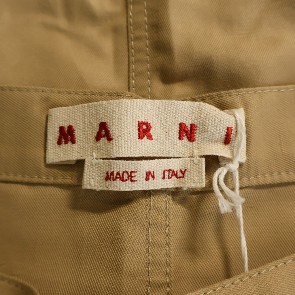 MARNI(マルニ) 23SS ロゴ刺繍テクニカルコットンリネンスカート ベージュ レディース GOMA0502X0 UTN903