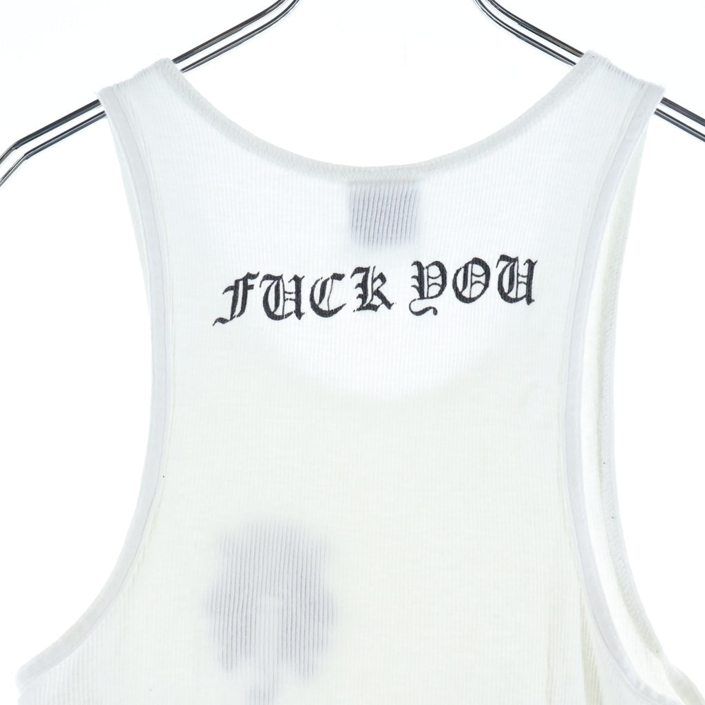 CHROME HEARTS(クロムハーツ) OLD RIB TANK TOP ロサンゼルス限定 ホースシュー ヴァインダガー タンクトップ カットソー ホワイト