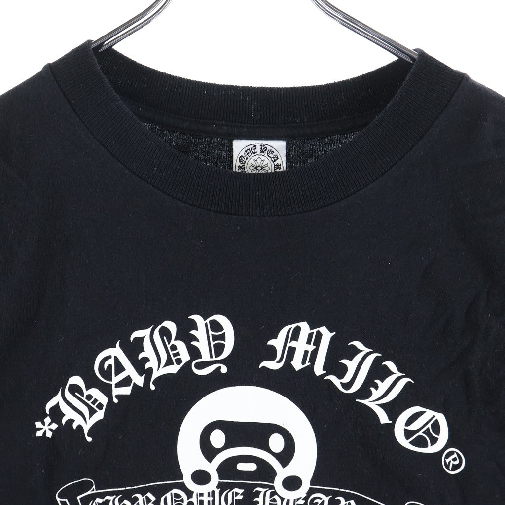 CHROME HEARTS(クロムハーツ) OLD ×A BATHING APE BABY MILO TEE アベイジング エイプ コラボ フロント スクロールラベルロゴプリント クルーネック コットン 半袖Tシャツ カットソー ブラック