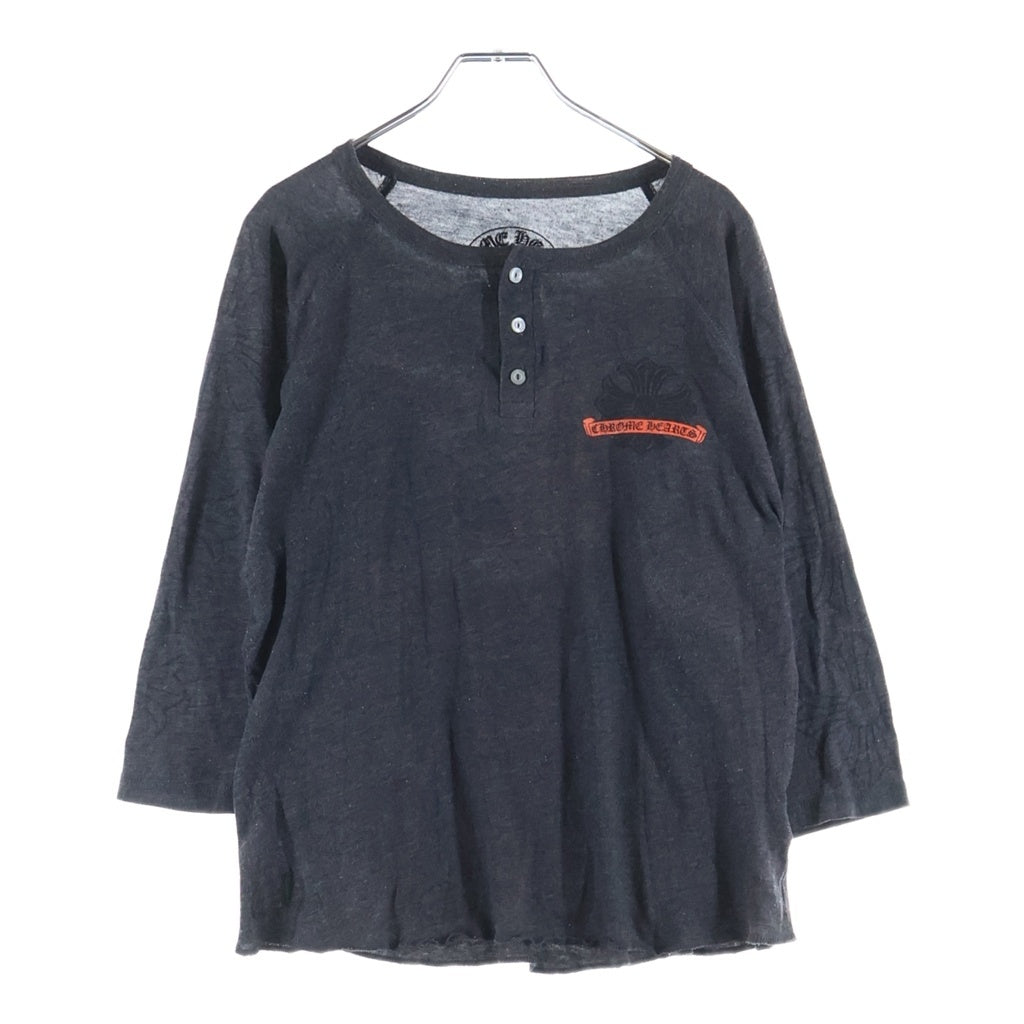 CHROME HEARTS(クロムハーツ) HENRY NECK CHプラス ホースシュー ヘンリーネック 七分袖カットソー Tシャツ グレー