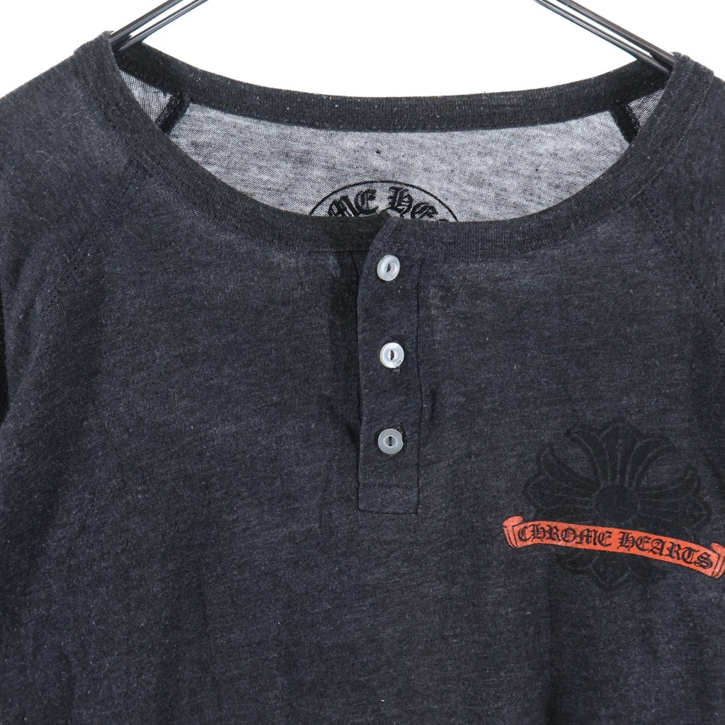 CHROME HEARTS(クロムハーツ) HENRY NECK CHプラス ホースシュー ヘンリーネック 七分袖カットソー Tシャツ グレー