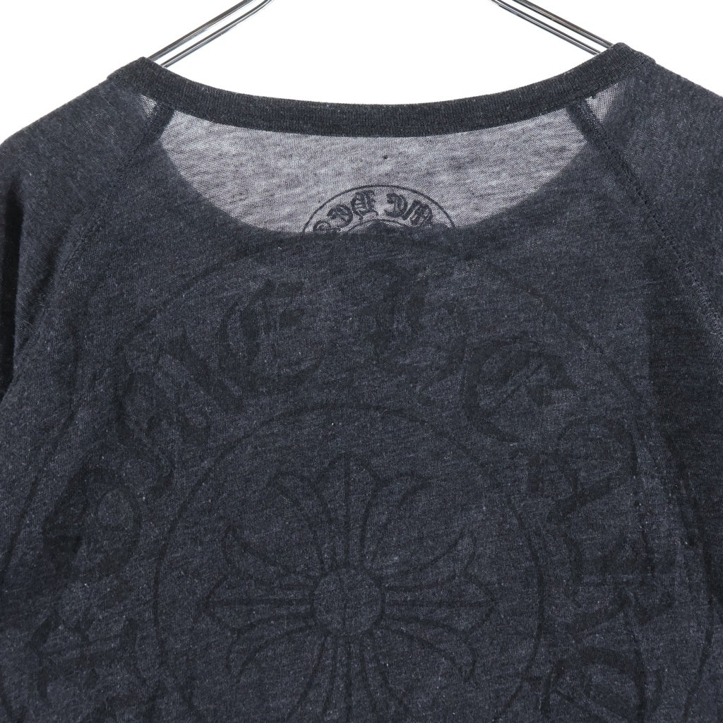 CHROME HEARTS(クロムハーツ) HENRY NECK CHプラス ホースシュー ヘンリーネック 七分袖カットソー Tシャツ グレー