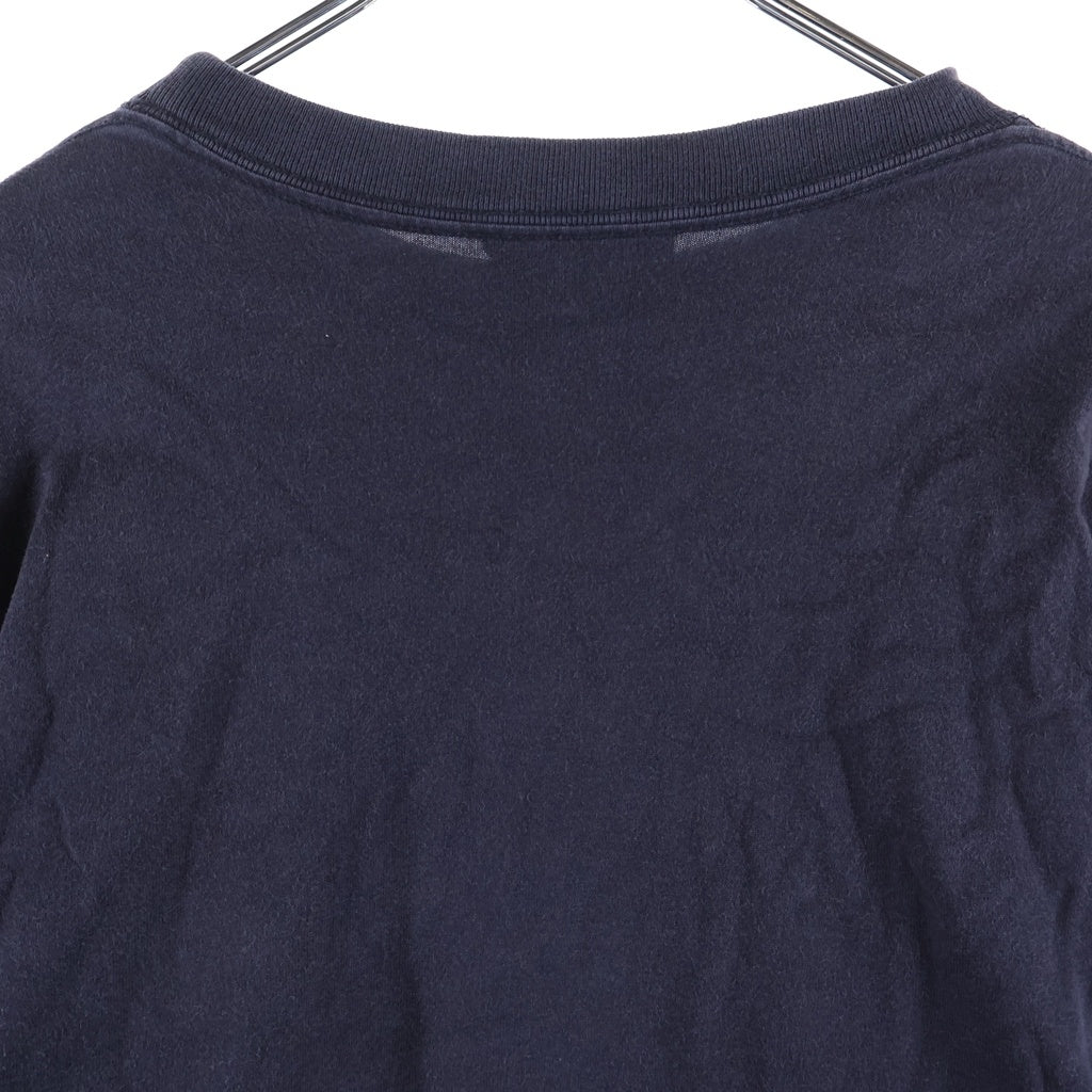 BALENCIAGA(バレンシアガ) PATCHED SLEEVE パッチド スリーブ ロゴデザイン クルーネック カットソー 長袖Tシャツ ネイビー 671401 TLVF3