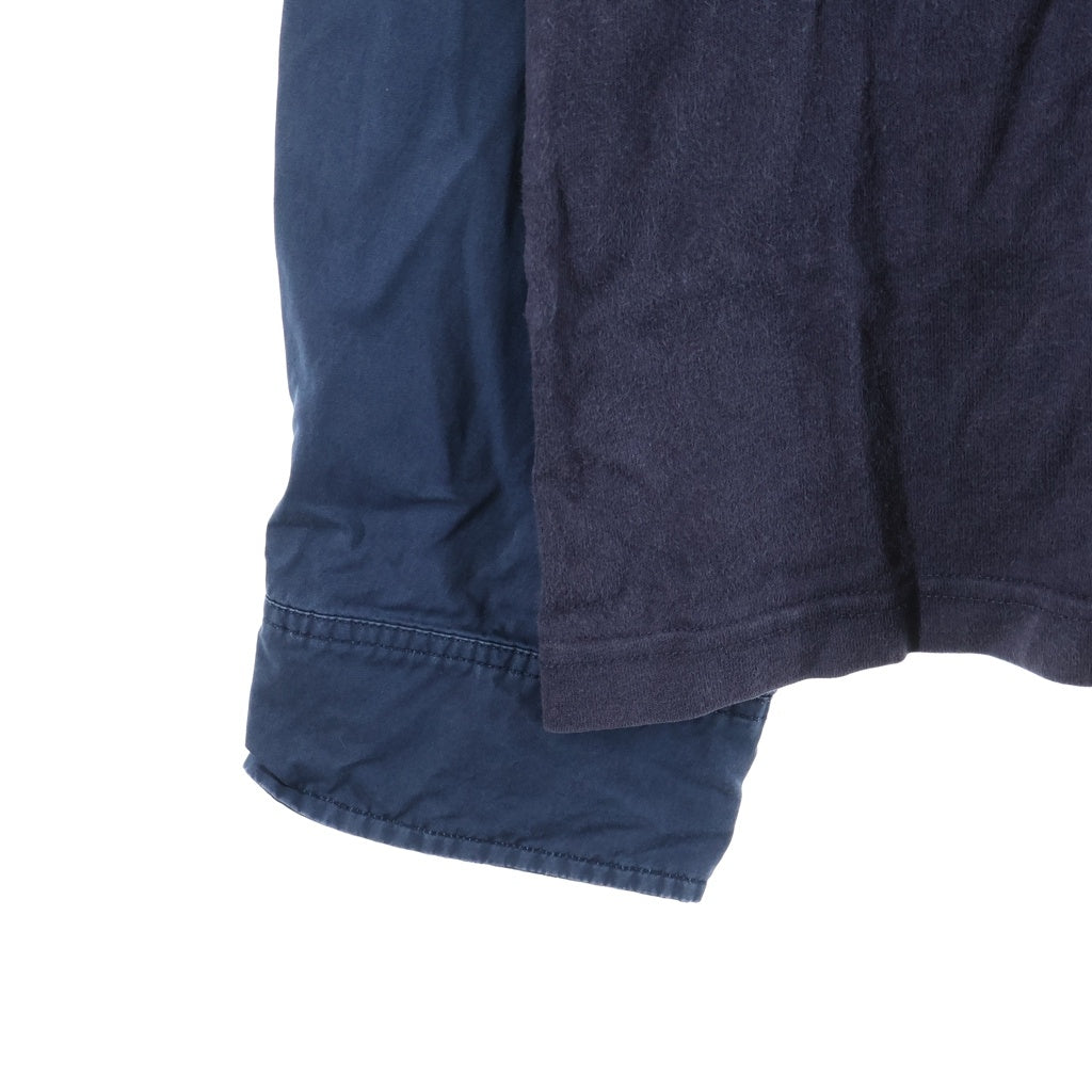 BALENCIAGA(バレンシアガ) PATCHED SLEEVE パッチド スリーブ ロゴデザイン クルーネック カットソー 長袖Tシャツ ネイビー 671401 TLVF3