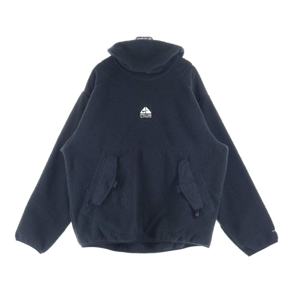 SUPREME(シュプリーム) ×NIKE ACG Fleece Pullover ナイキ エーシージー ロゴデザイン フーデッド プルオーバー フリースジャケット ブラック