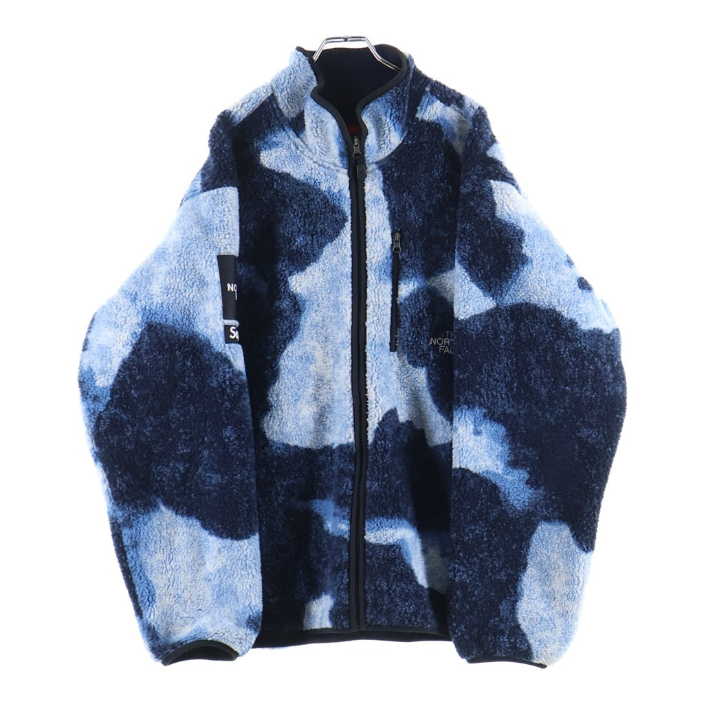 SUPREME(シュプリーム) 21AW ×THE NORTH FACE Bleached Denim Print Fleece Jacket ブリーチデニムプリント フリースジャケット ブルー NA521001