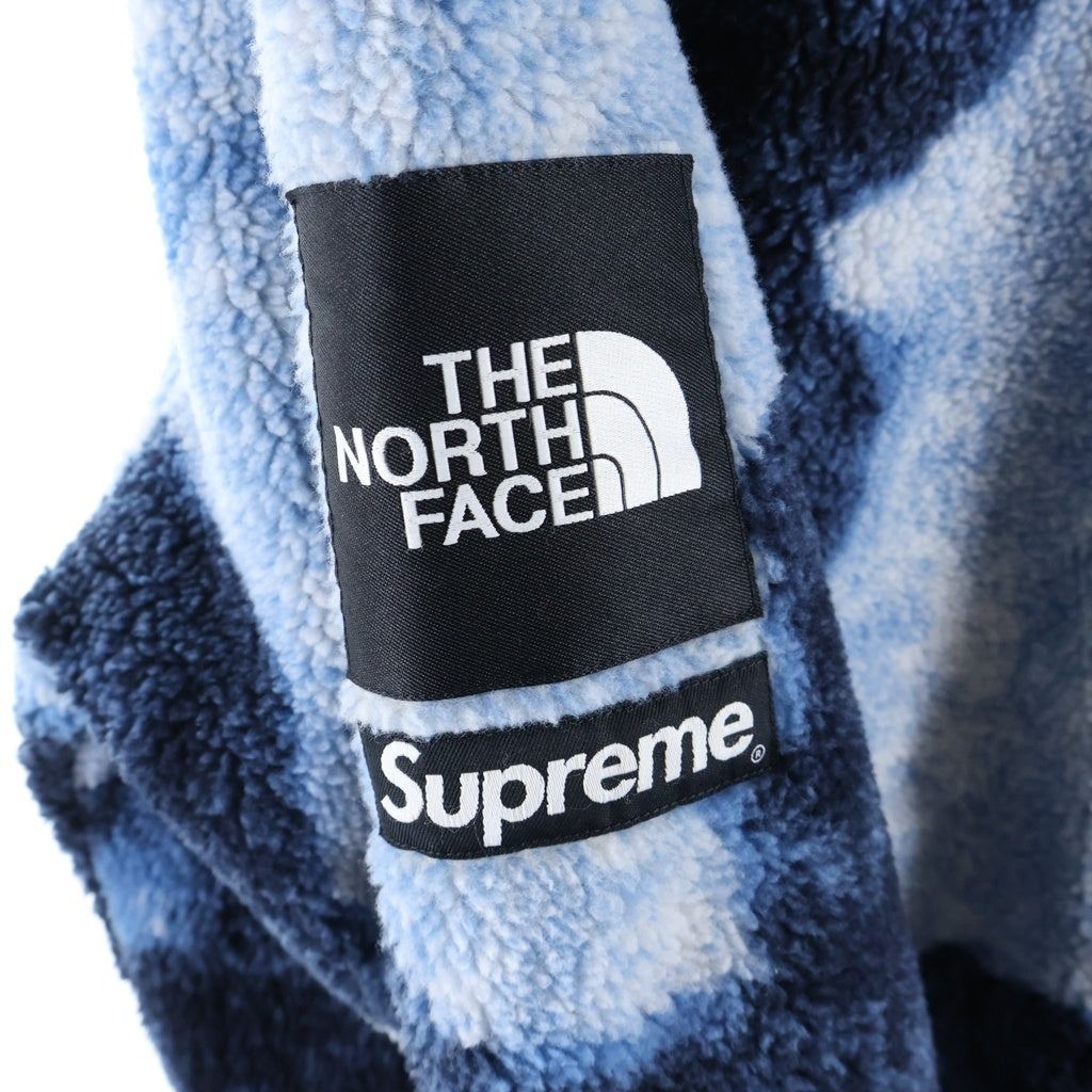 SUPREME(シュプリーム) 21AW ×THE NORTH FACE Bleached Denim Print Fleece Jacket ブリーチデニムプリント フリースジャケット ブルー NA521001