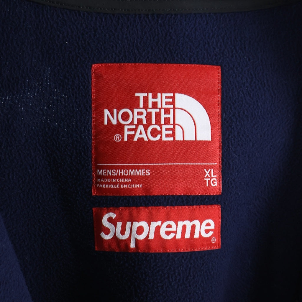 SUPREME(シュプリーム) 21AW ×THE NORTH FACE Bleached Denim Print Fleece Jacket ブリーチデニムプリント フリースジャケット ブルー NA521001