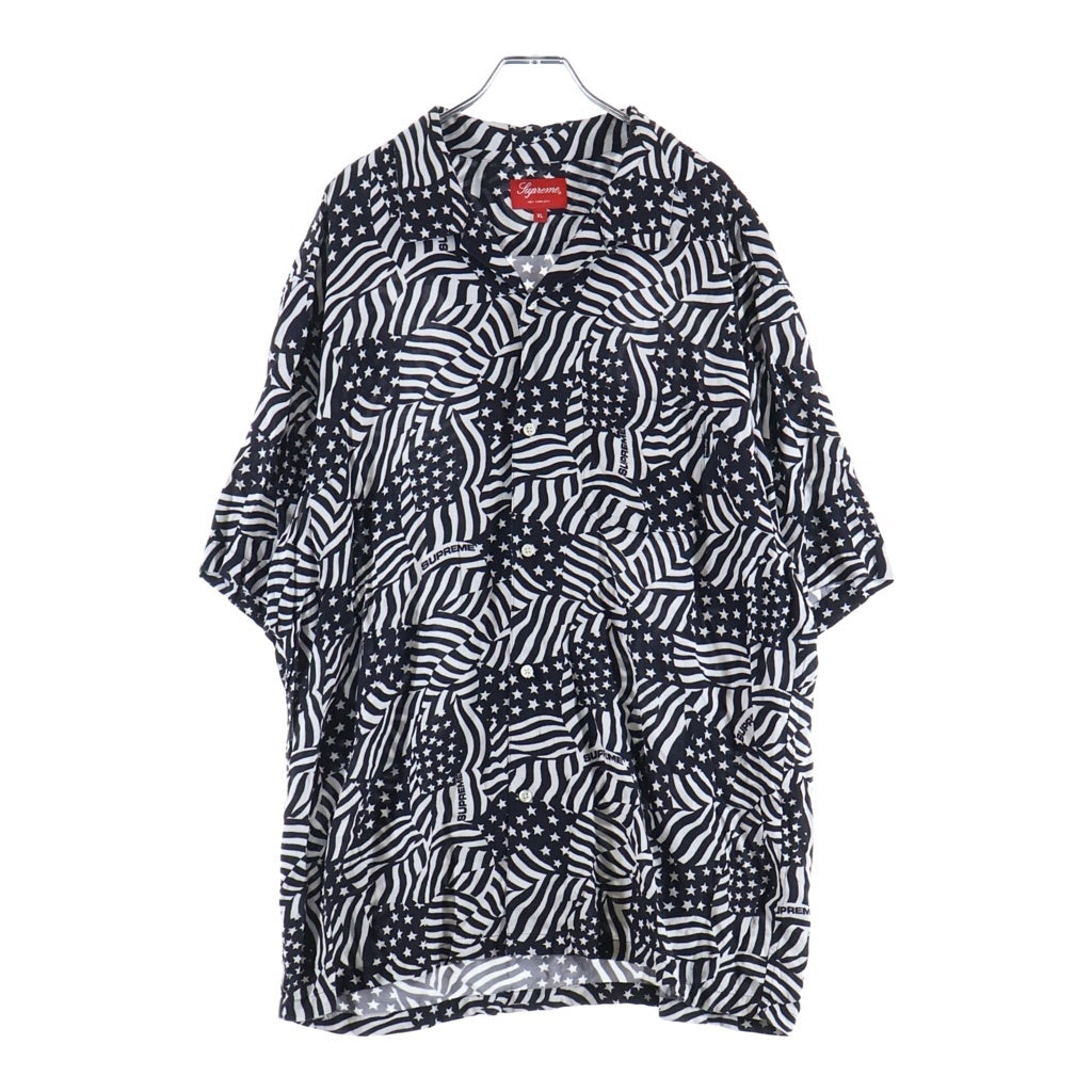SUPREME(シュプリーム) 20SS Flags Rayon S/S Shirt フラッグ レーヨン半袖シャツ ブラック