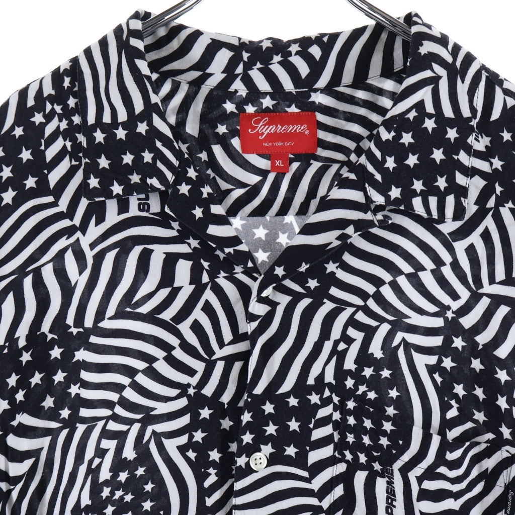 SUPREME(シュプリーム) 20SS Flags Rayon S/S Shirt フラッグ レーヨン半袖シャツ ブラック