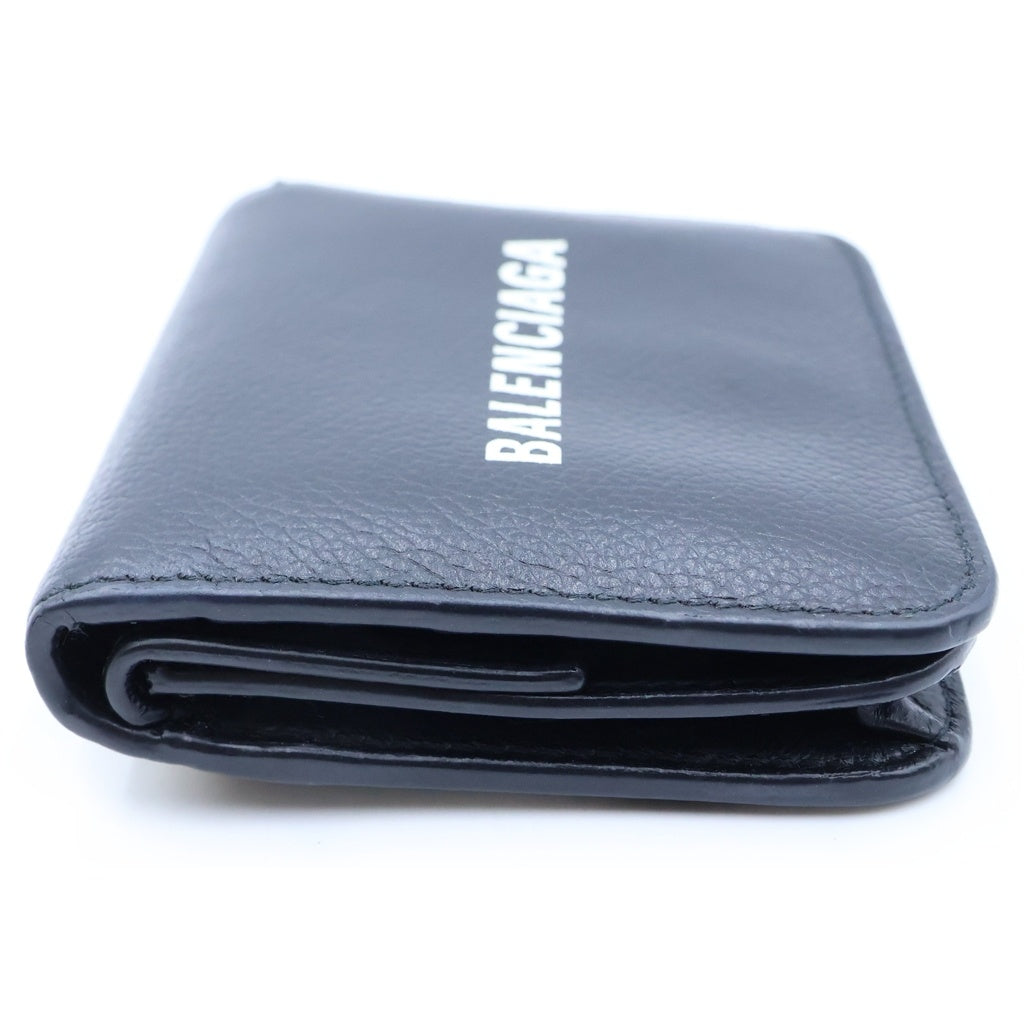 BALENCIAGA(バレンシアガ) ロゴプリント レザーウォレット 二つ折り財布 ブラック 618141