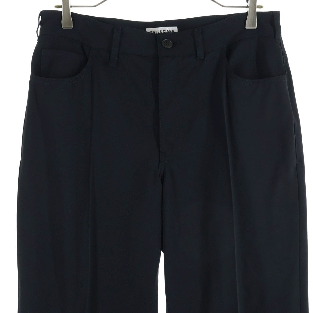 BALENCIAGA(バレンシアガ) フロントタック スラックスパンツ ブラック 672359 TLT14