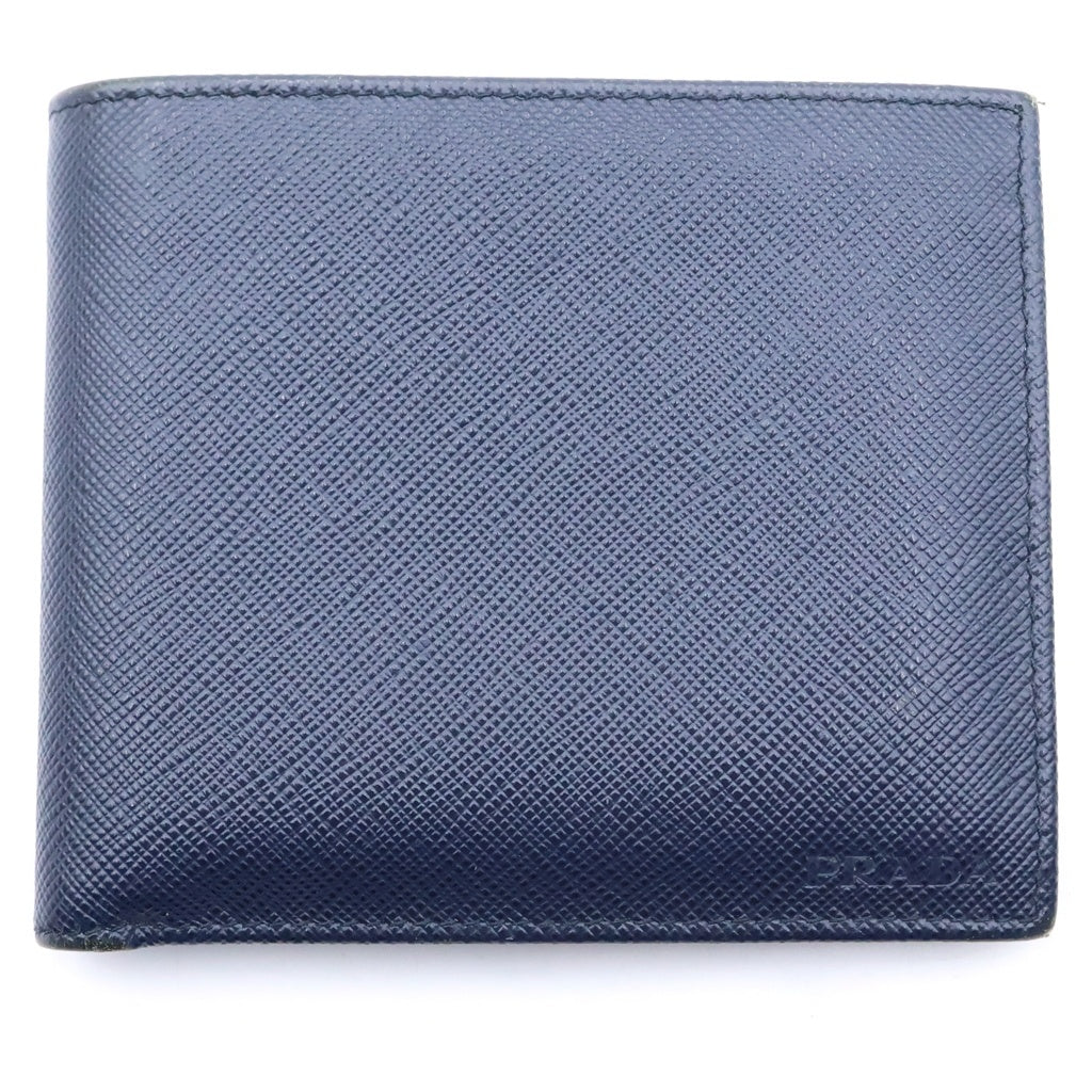 PRADA(プラダ) Saffiano サフィアーノ 2つ折財布 ネイビー