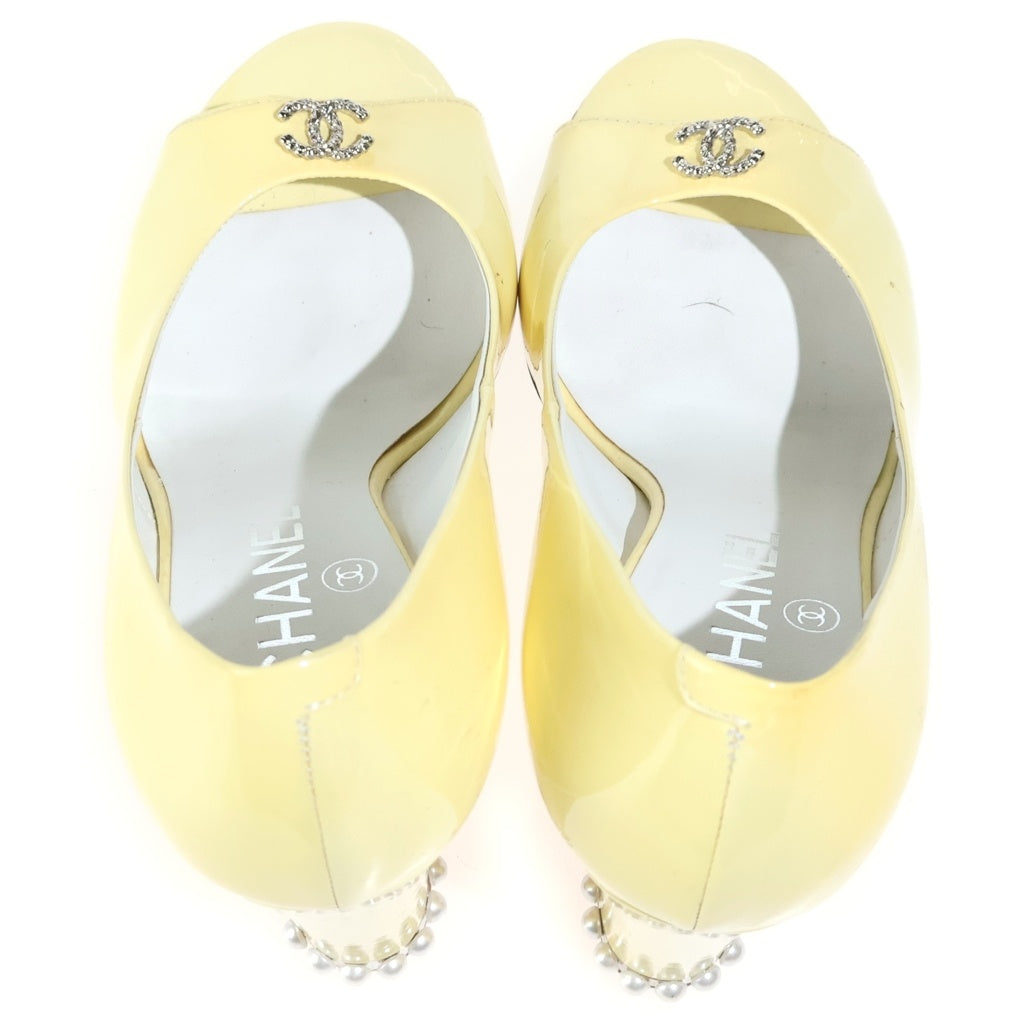CHANEL(シャネル) ココマーク エナメルレザー パンプス イエロー レディース