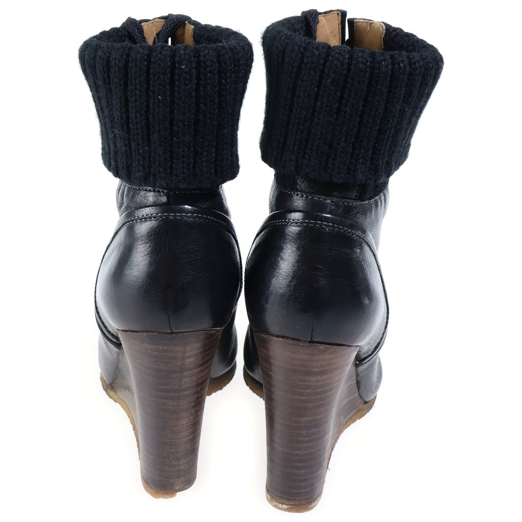 Chloe(クロエ) レザーレースアップブーツ ブラック レディース
