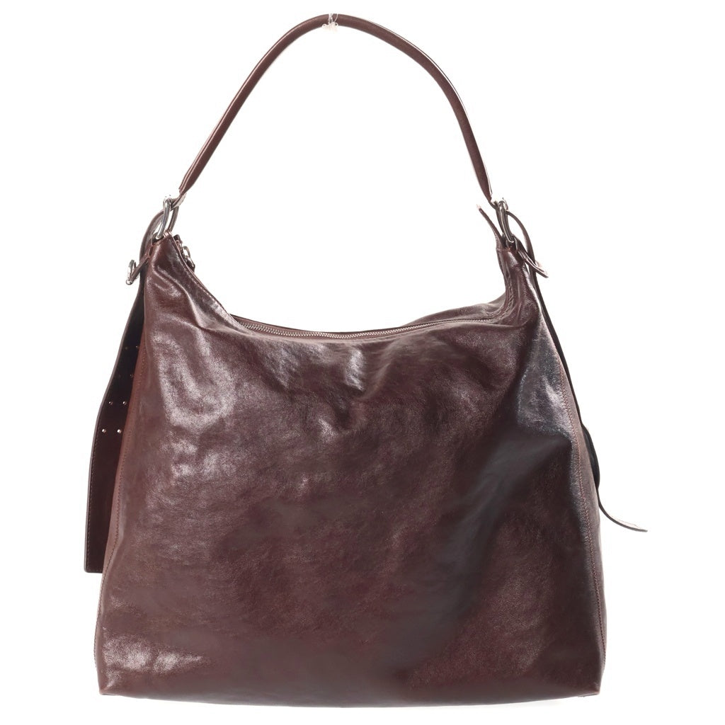 LEMAIRE(ルメール) BELTED HOBO BAG ベルテッド ホーボー レザー ショルダーバッグ ブラウン BG0189 LL0108 レディース