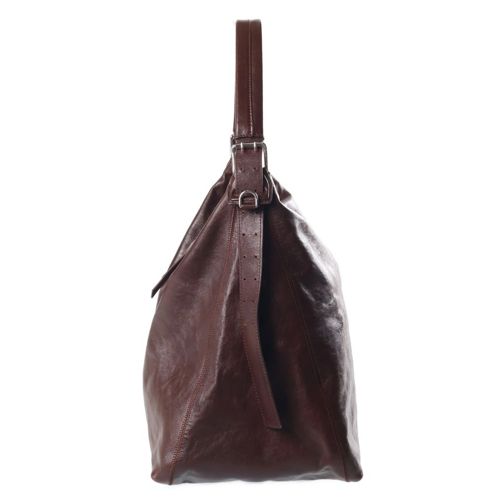 LEMAIRE(ルメール) BELTED HOBO BAG ベルテッド ホーボー レザー ショルダーバッグ ブラウン BG0189 LL0108 レディース