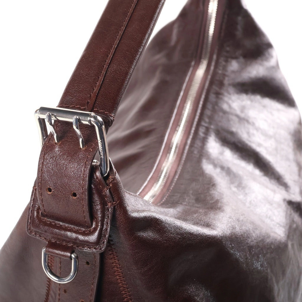 LEMAIRE(ルメール) BELTED HOBO BAG ベルテッド ホーボー レザー ショルダーバッグ ブラウン BG0189 LL0108 レディース