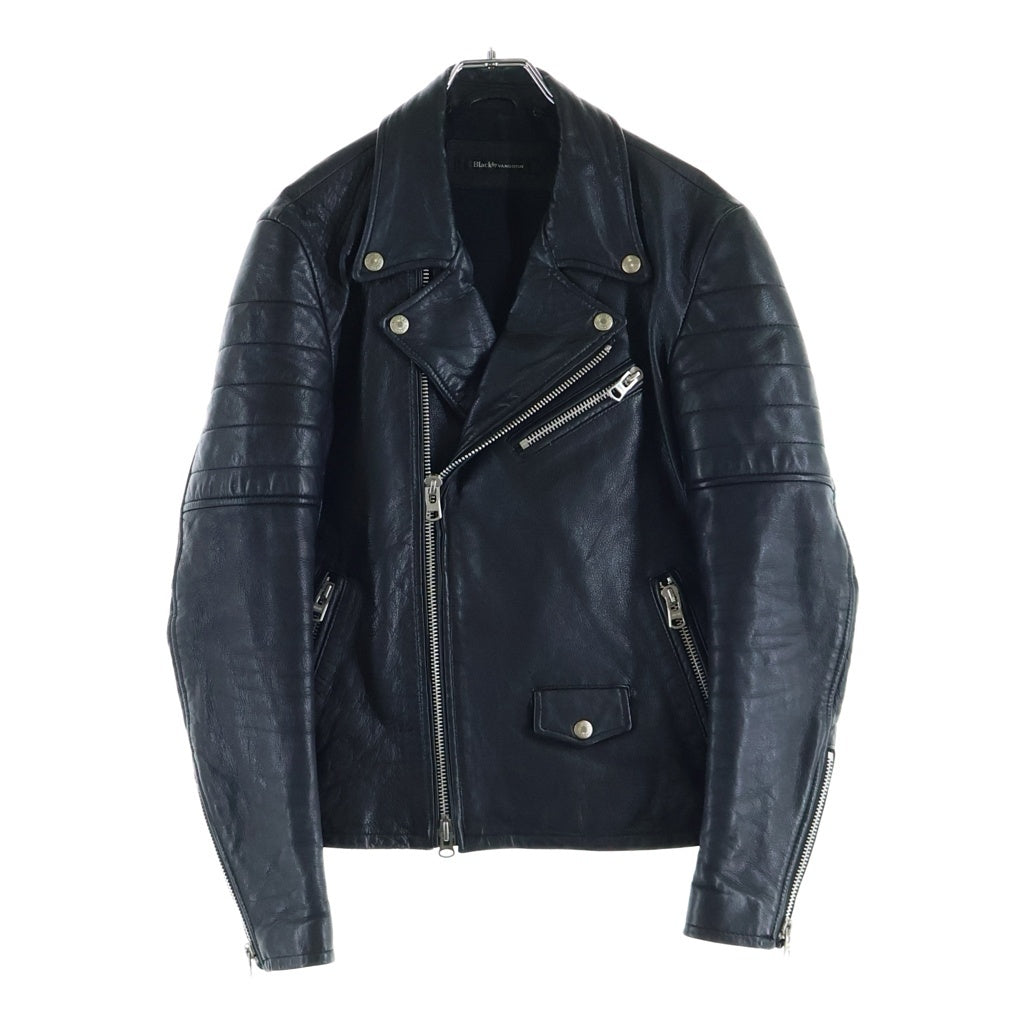 NO BRAND(ノーブランド) BLACK BY VANQUISH バイ バンキッシュ ダブルブレスト レザージャケット ライダースジャケット ブラック