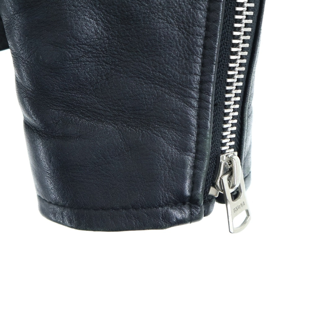 NO BRAND(ノーブランド) BLACK BY VANQUISH バイ バンキッシュ ダブルブレスト レザージャケット ライダースジャケット ブラック