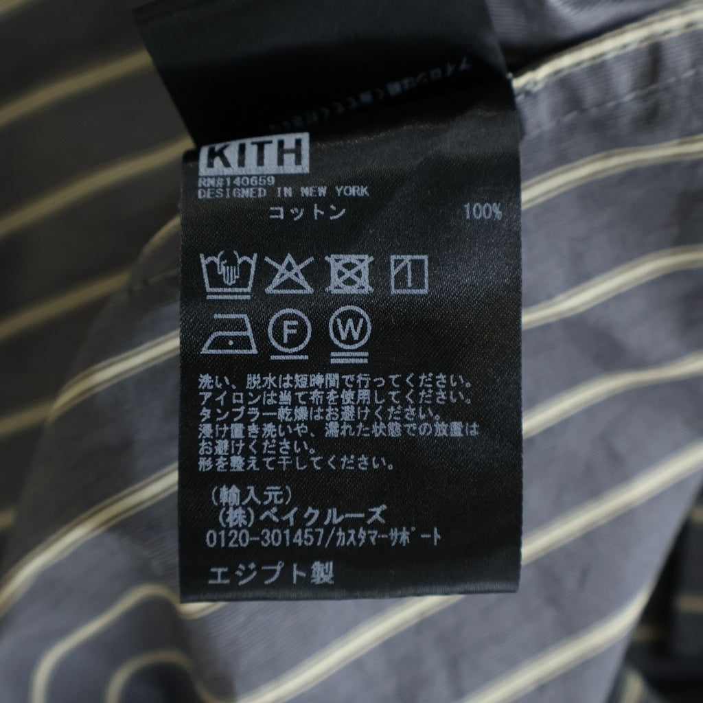 KITH(キス) フライフロント ストライプ柄 長袖シャツ グレー 26-050-060-0017-3-0