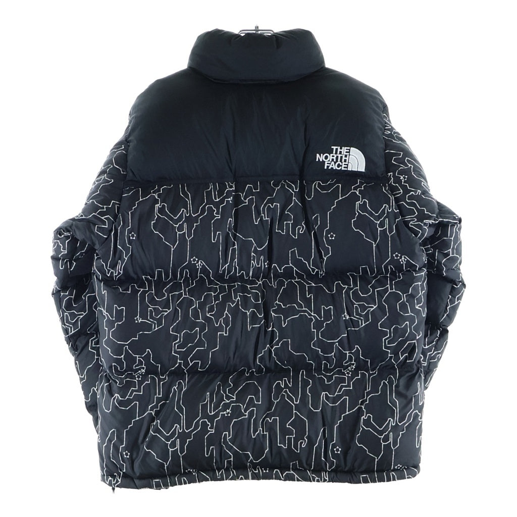 THE NORTH FACE(ザノースフェイス) 総柄 ロゴデザイン ジップアップ ダウンジャケット ブラック ND92336