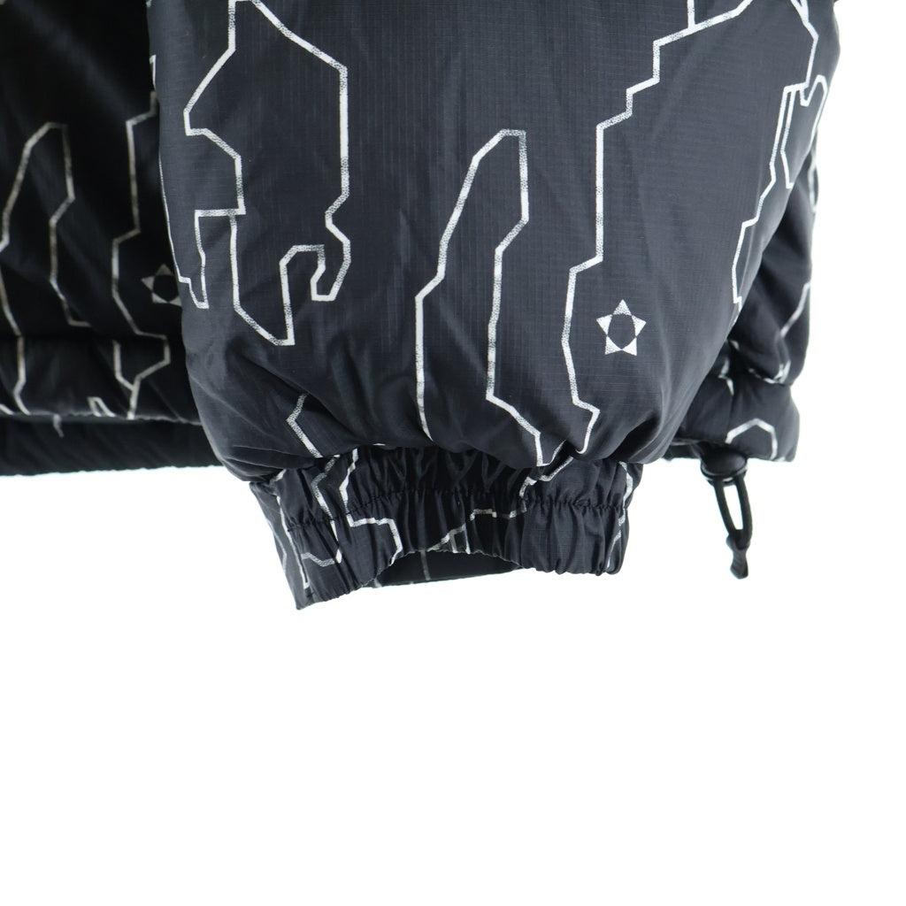 THE NORTH FACE(ザノースフェイス) 総柄 ロゴデザイン ジップアップ ダウンジャケット ブラック ND92336