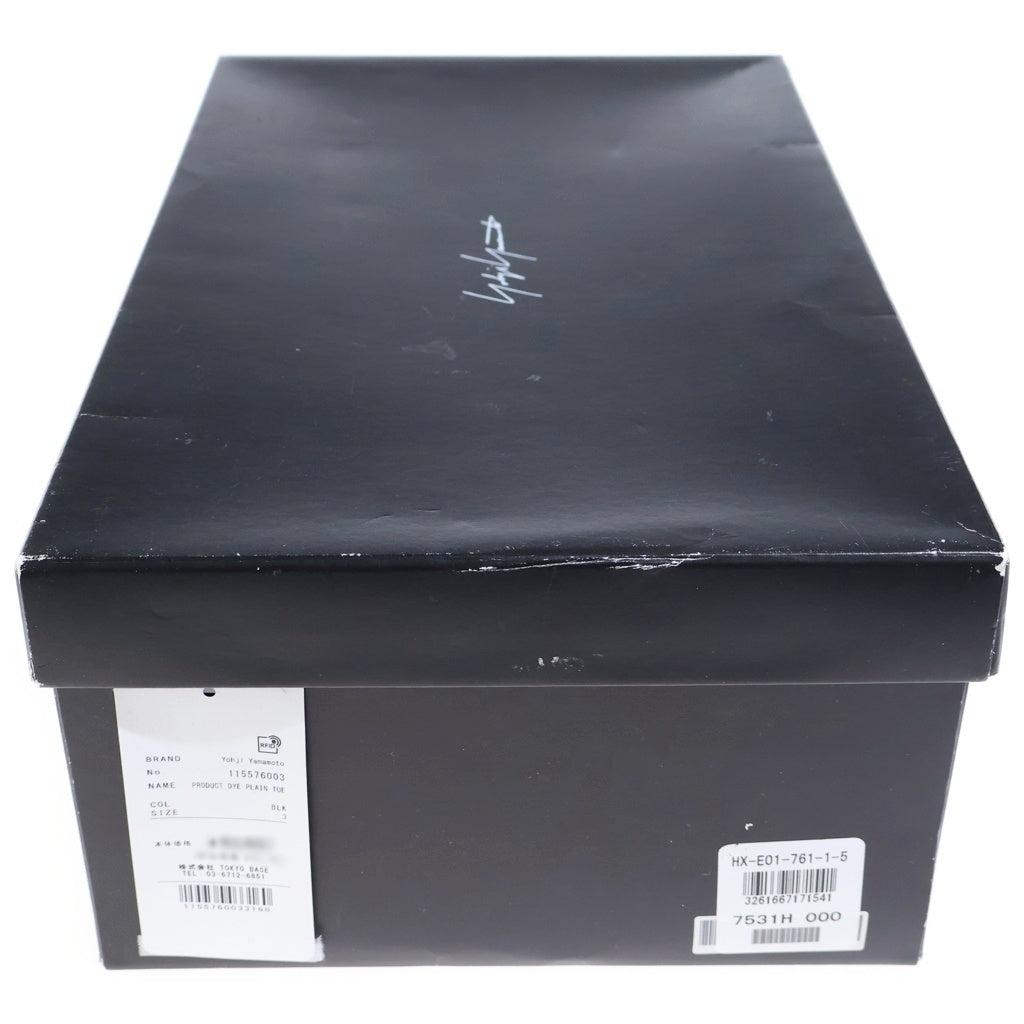 Yohji Yamamoto POUR HOMME(ヨウジヤマモト プールオム) 22AW DAMAGED GOAT PRODUCT DYE PLAIN TOE SHOES ダメージ加工 レースアップ レザーシューズ ブラック HE-E02-760-1-03