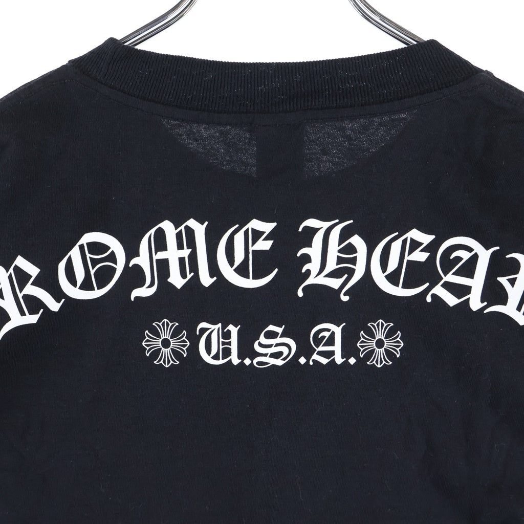 CHROME HEARTS(クロムハーツ) CH S/S TEE バックアーチロゴプリント コットン半袖Tシャツ カットソー ブラック