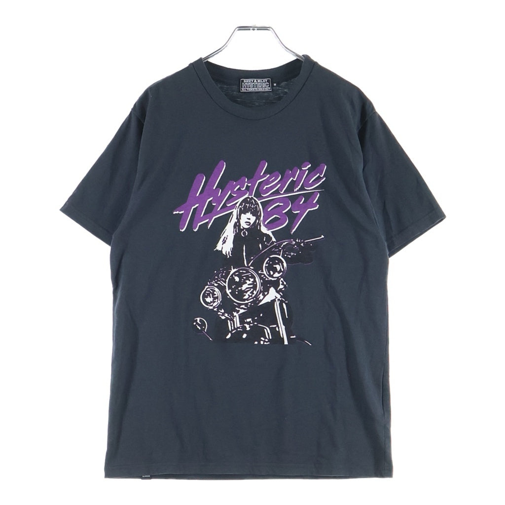 HYSTERIC GLAMOUR(ヒステリックグラマー) LETS GO CRAZY レッツ ゴー クレイジー クルーネック カットソー 半袖Tシャツ ブラック 02251CT22