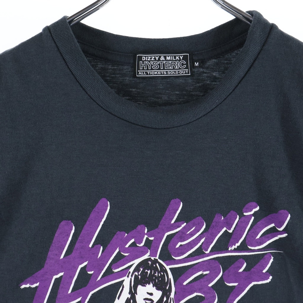 HYSTERIC GLAMOUR(ヒステリックグラマー) LETS GO CRAZY レッツ ゴー クレイジー クルーネック カットソー 半袖Tシャツ ブラック 02251CT22