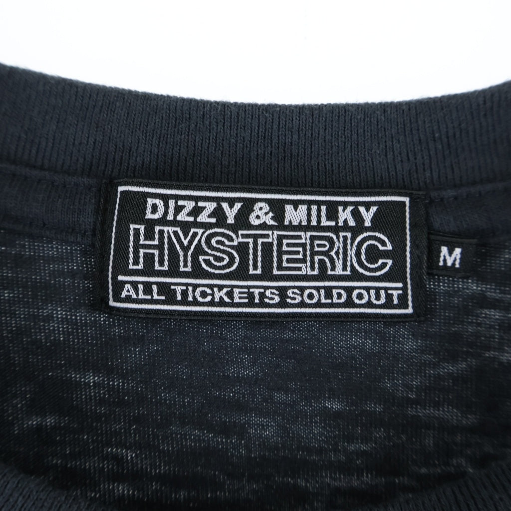 HYSTERIC GLAMOUR(ヒステリックグラマー) LETS GO CRAZY レッツ ゴー クレイジー クルーネック カットソー 半袖Tシャツ ブラック 02251CT22