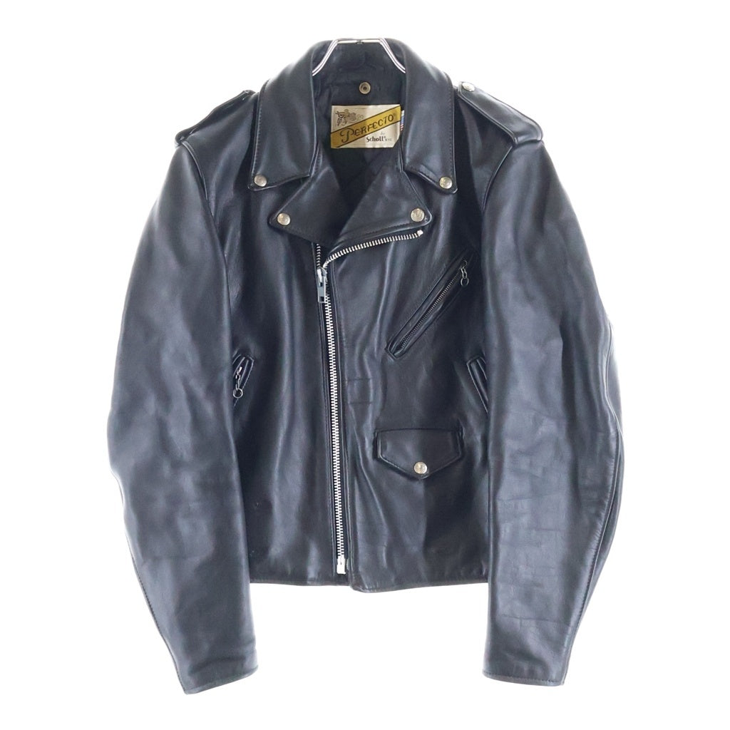 SCHOTT(ショット) 70~90S VINTAGE PERFECT ヴィンテージ パーフェクト マルチポケット ダブル レザージャケット ライダースジャケット ブラック