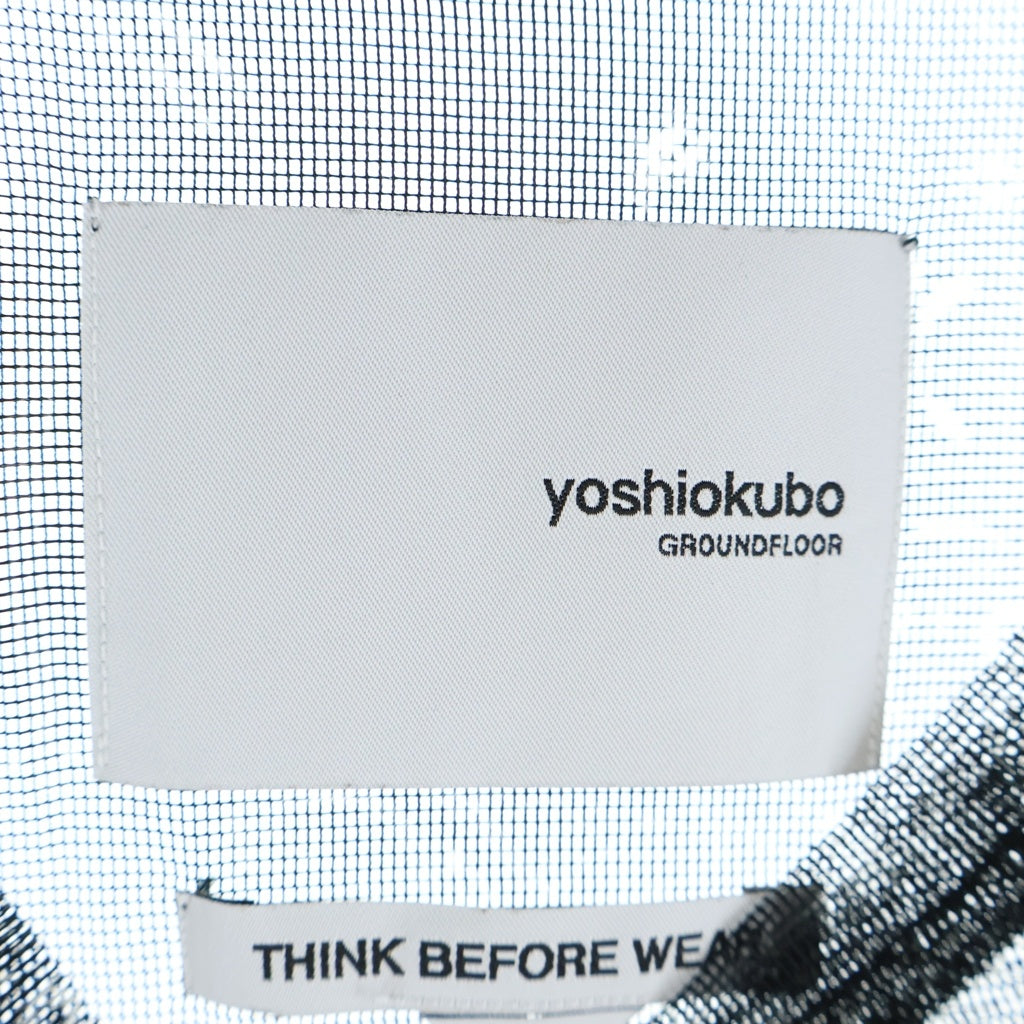 yoshio kubo(ヨシオクボ) ペイズリー柄半袖シアーシャツ カットソー ブラック YKS23118