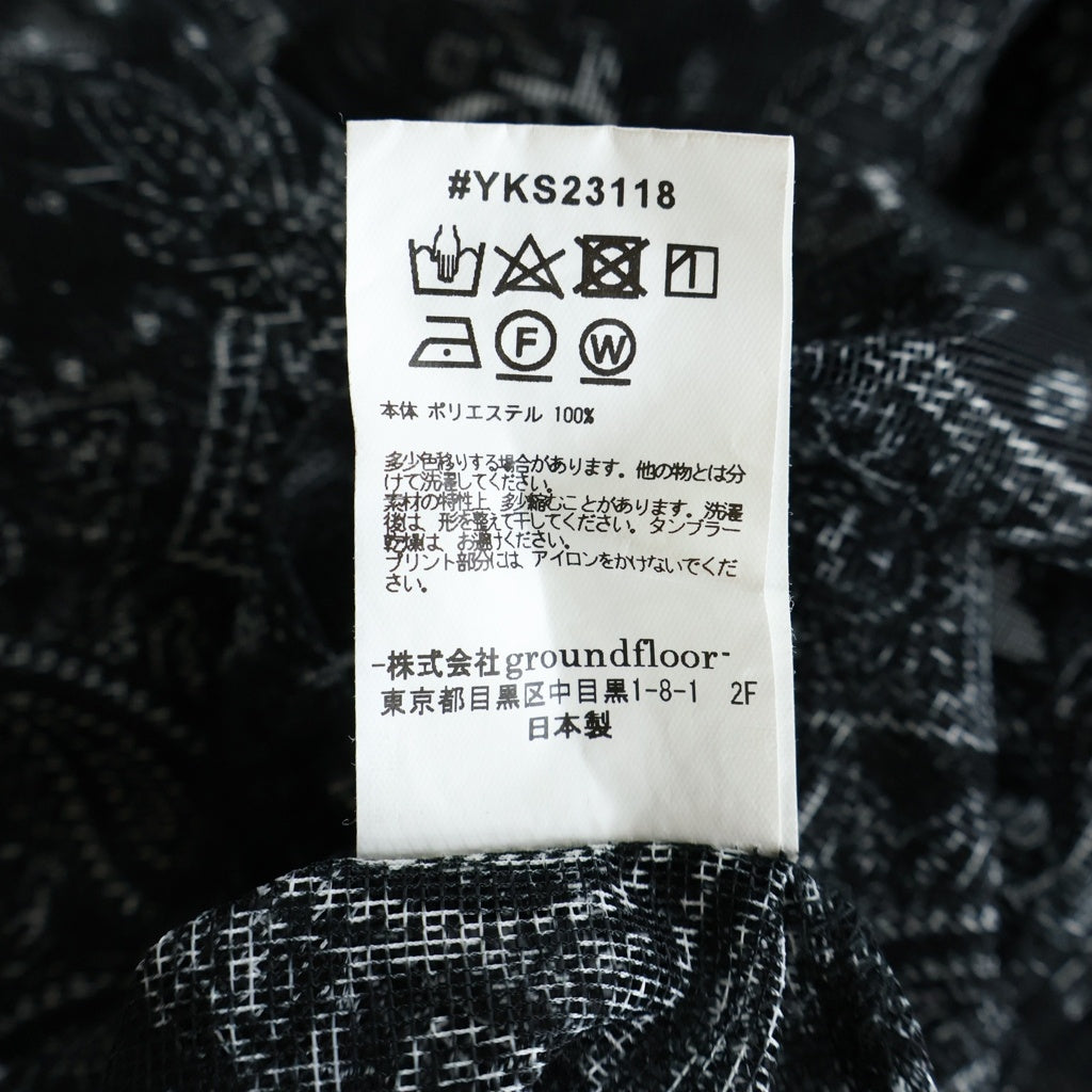 yoshio kubo(ヨシオクボ) ペイズリー柄半袖シアーシャツ カットソー ブラック YKS23118