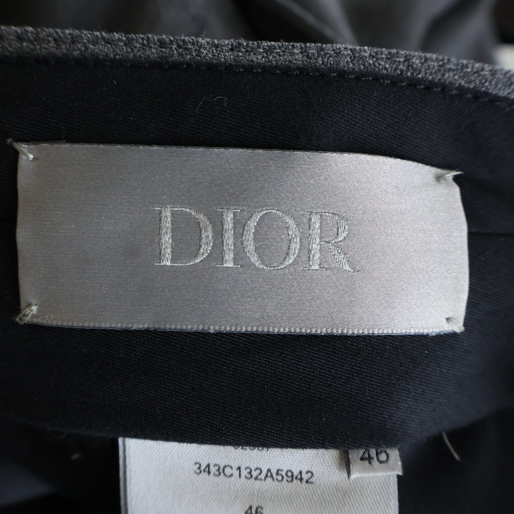 DIOR(ディオール) フロントタック ウール スラックスパンツ グレー 343C132A5942