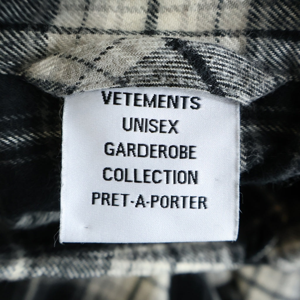 VETEMENTS(ヴェトモン) 22AW DOUBLE ANARCHY FLANNNL SHIRT ダブル アナーキー フランネル 長袖シャツ グレー UA53SH750B