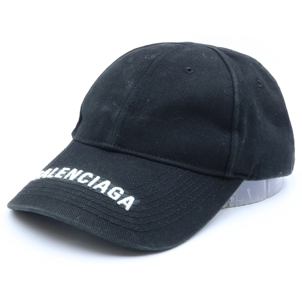 BALENCIAGA(バレンシアガ) 17AW ロゴ刺繍ベースボールキャップ 帽子 ブラック レディース