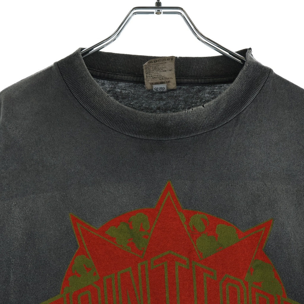 SAINT MICHAEL(セントマイケル) 24AW ×DENIM TEARS LOGO PRINT TEE デニムティアーズ ロゴプリント ヴィンテージ加工 クルーネック 半袖カットソー グレー SM-YS1-0000-C45