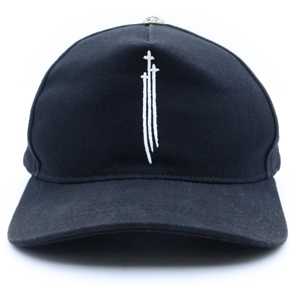 CHROME HEARTS(クロムハーツ) RS3 BASEBALL CAP フロントモチーフ刺繍 クロスボール ベースボールキャップ 帽子 ブラック