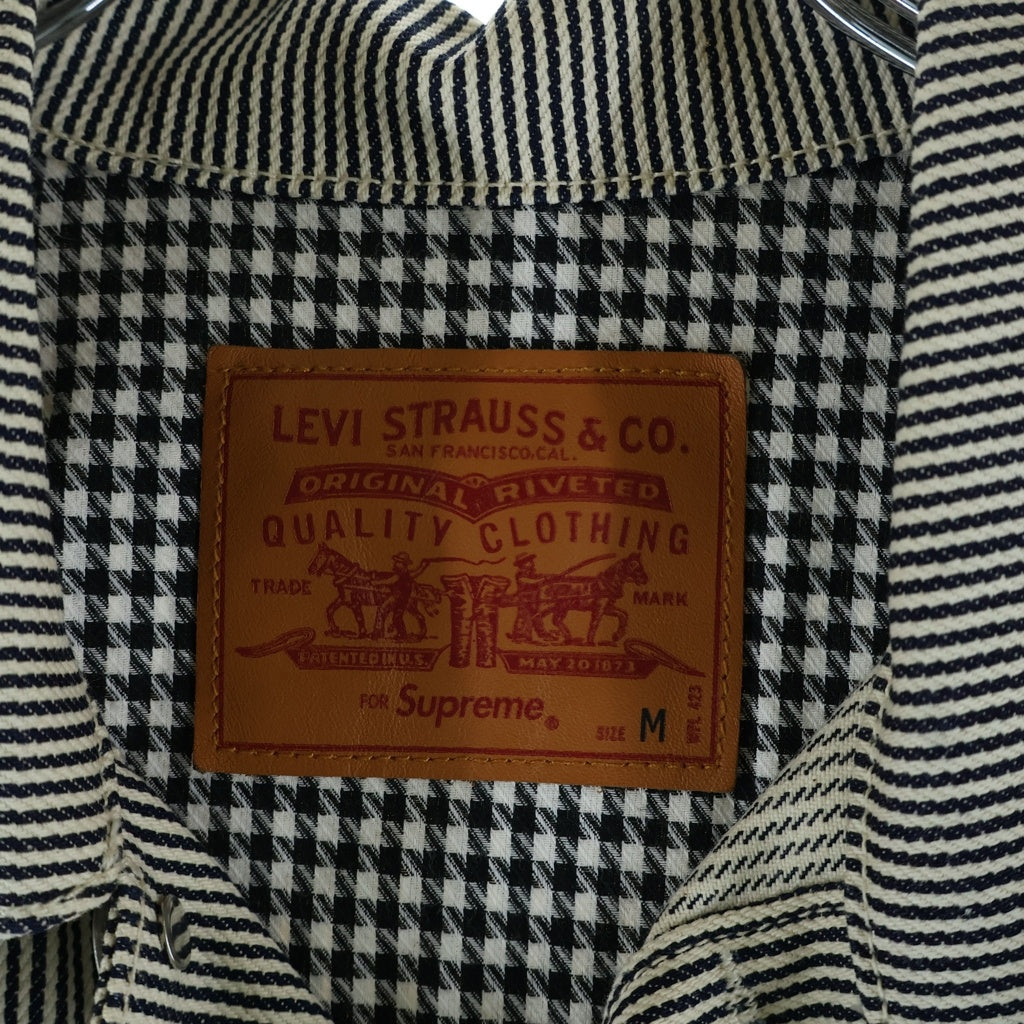 SUPREME(シュプリーム) 18SS ×Levi's Hickory Stripe Cotton Jacket ×リーバイス ヒッコリーストライプコットンジャケット ホワイト