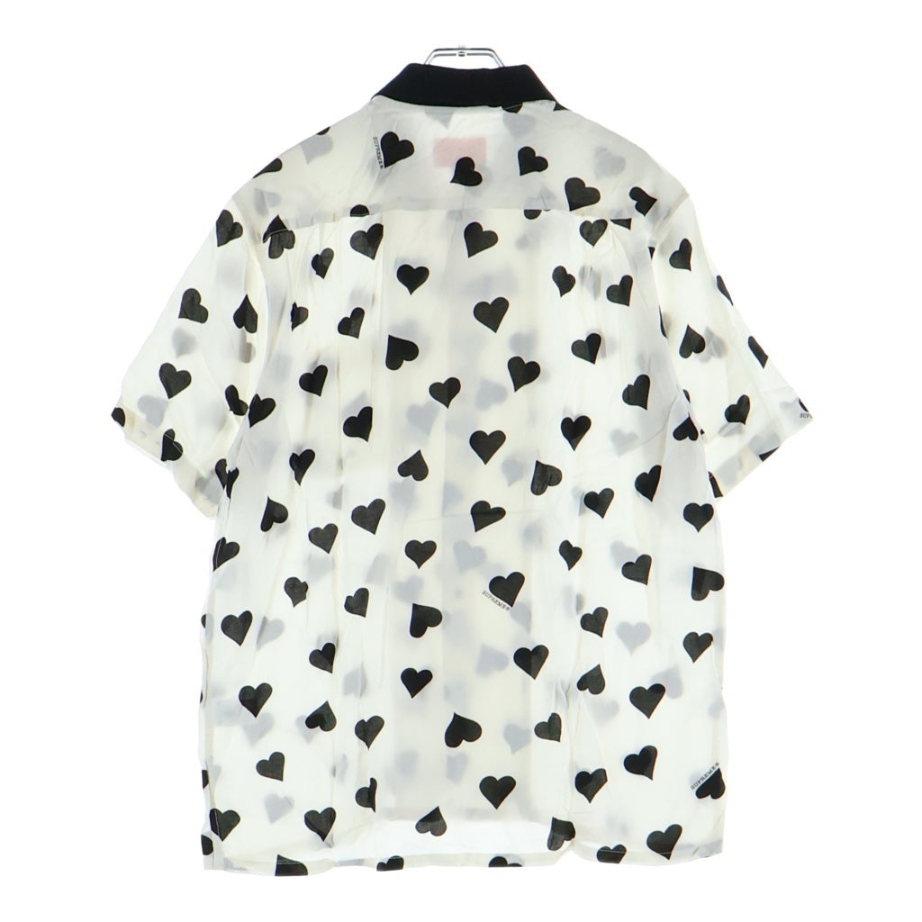 SUPREME(シュプリーム) 17SS Hearts Rayon Shirt ハートレーヨン半袖シャツ ブラック/ホワイト