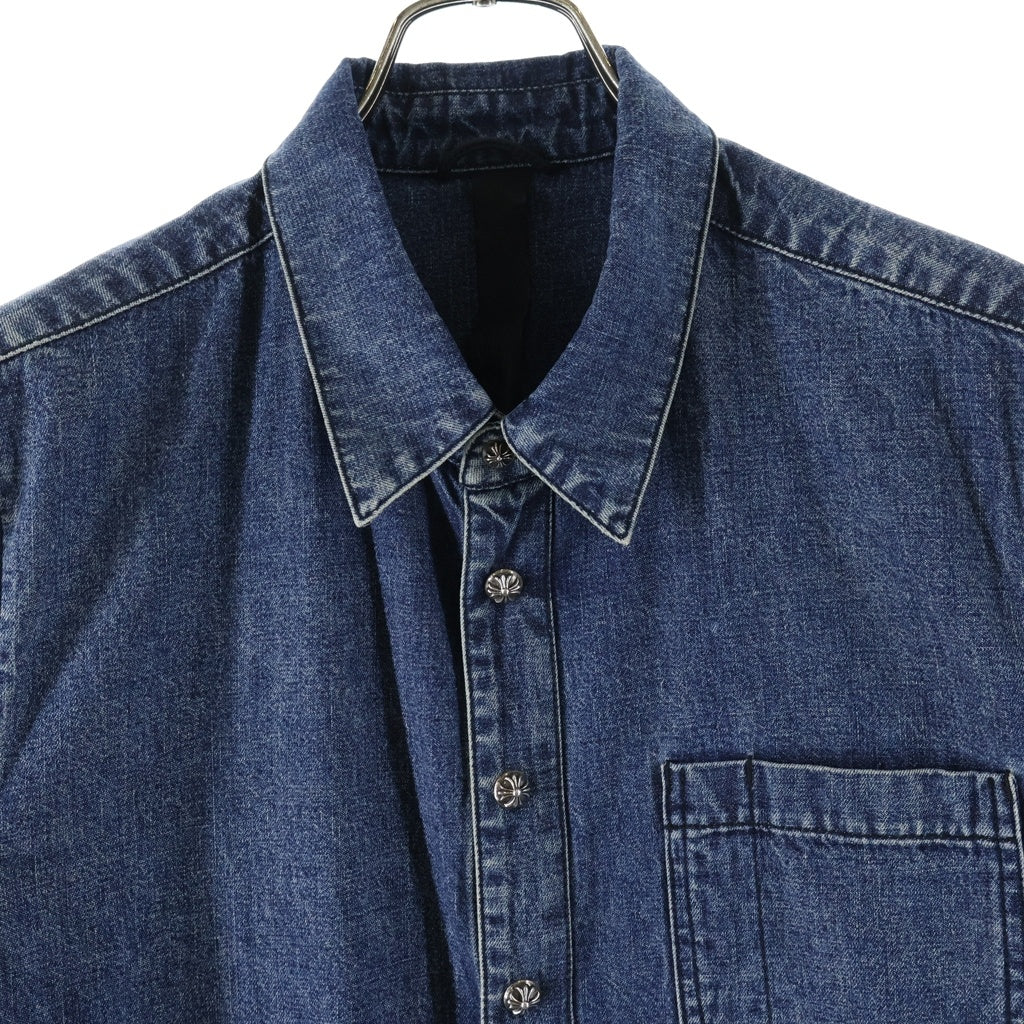 CHROME HEARTS(クロムハーツ) Y NOT CROSS BALL BUTTON LAST BITE DENIM SHIRT ワイノット クロスボールボタン ラスト バイト デニムシャツ インディゴ