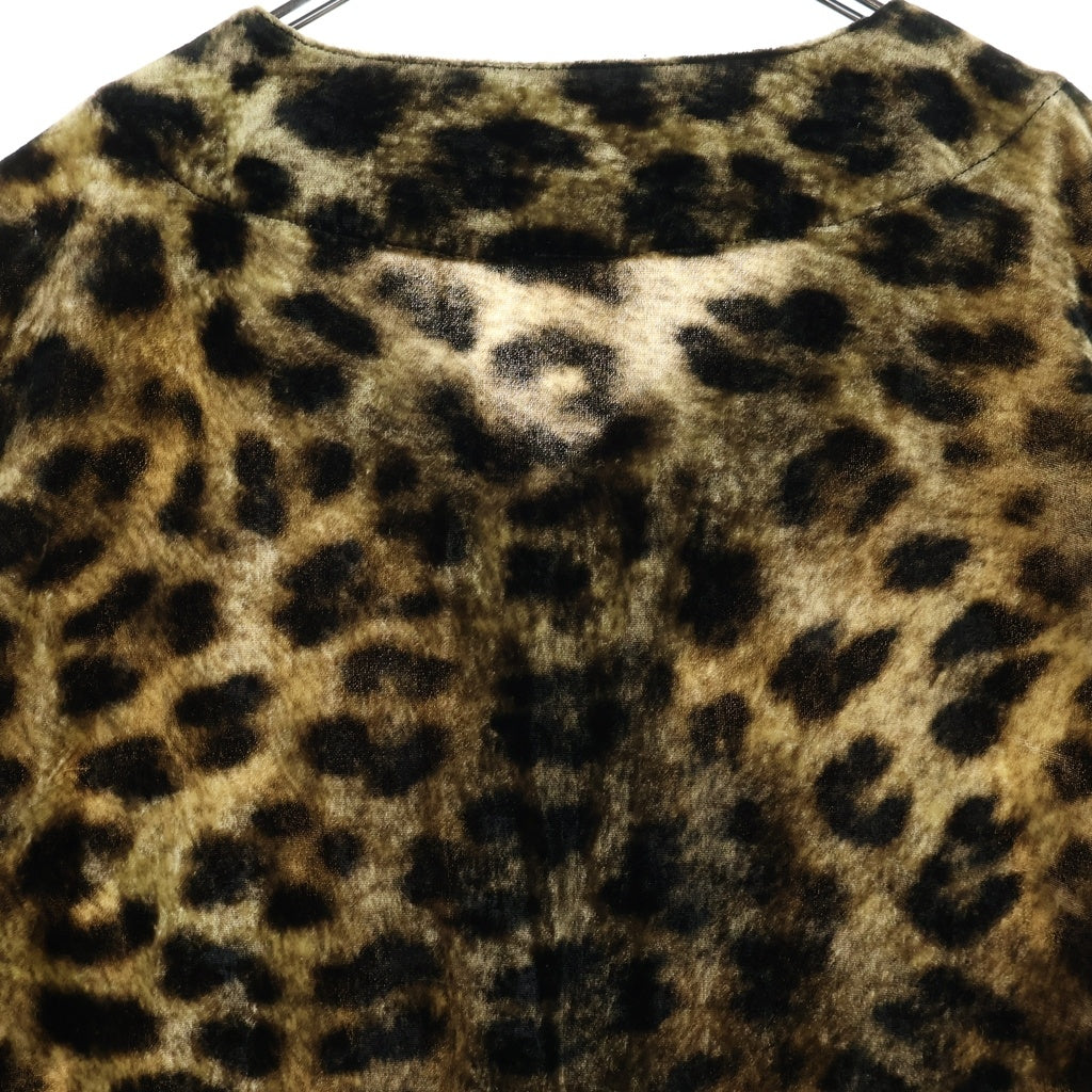 SUPREME(シュプリーム) 25SS Velvet Baseball Jersey ベルベット レオパード柄 ベースボール ジャージ 半袖フットボールシャツ ブラウン