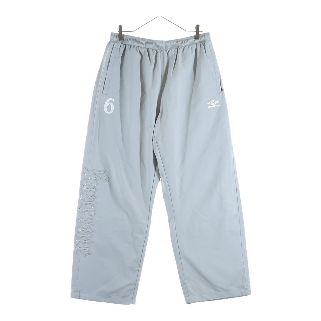 SUPREME(シュプリーム) 26SS ×UNBRO Rhinestone Track Pant アンブロ ラインストーン ロゴデザイン ナイロン トラックパンツ グレー