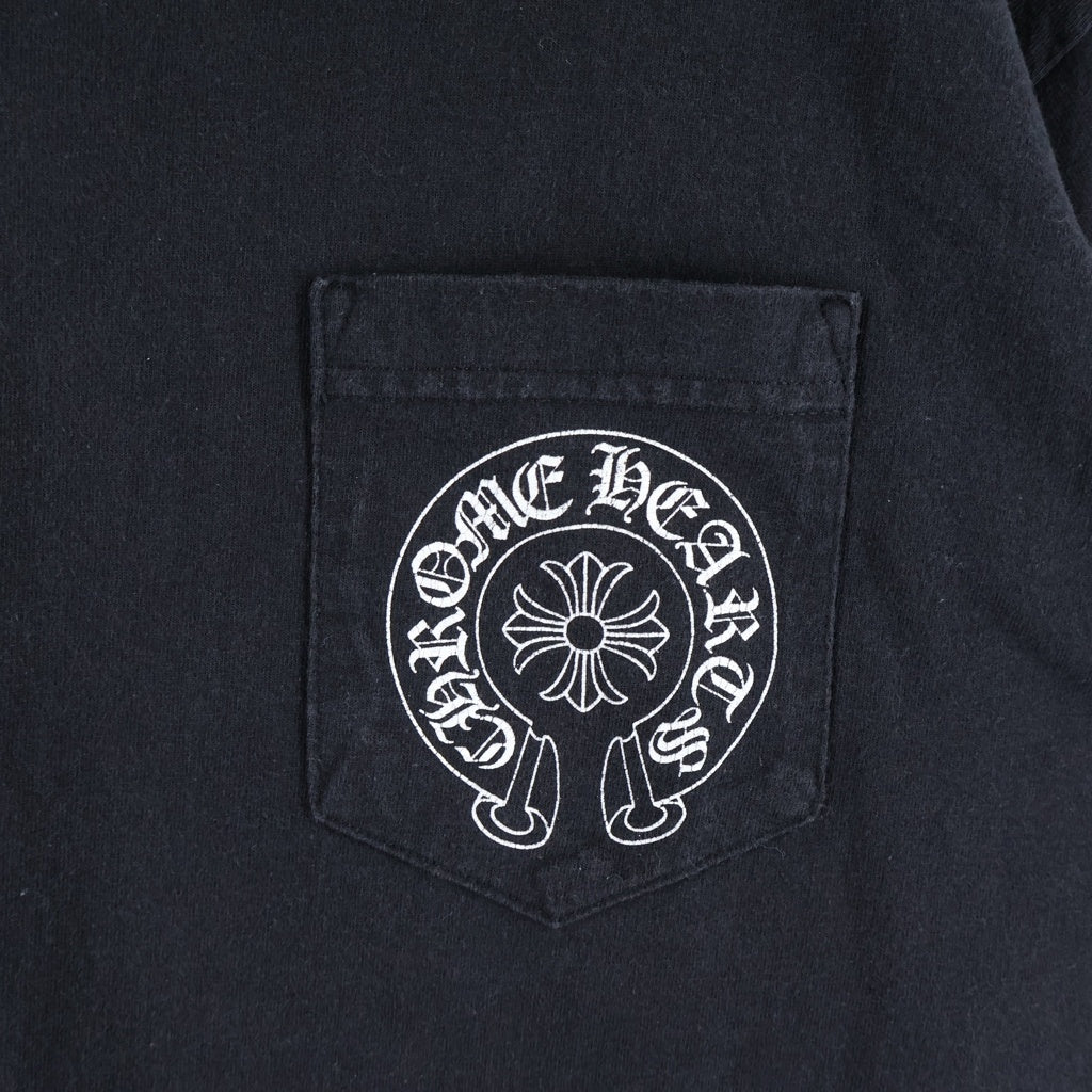 CHROME HEARTS(クロムハーツ) OLD HORSESHOE S/S TEE ロサンゼルス限定 ホースシュー クルーネック半袖Tシャツ カットソー ブラック